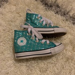Mermaid Pattern Toddler Converse Sneakers